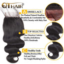 QTHAIR 12A Grade Brazilian Hair Body Wave Bundles with Closure (18 20 20+16 Inch) Nature Black Unprocessed Human Hair Weave 3 Bundles with 4×4 Free Part Lace Closure. QTHAIR Store
