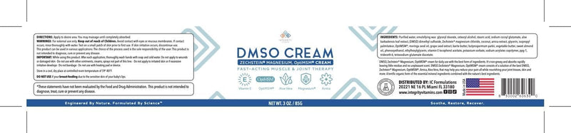 DMSO Cream 99.9% Pure Pharmaceutical Grade | Muscle, Joint & Skin Support | Fast-Absorbing Zechstein® Magnesium, OptiMSM®, Arnica, Aloe Vera, Vitamin E | Non-Greasy 3 oz (1 Pack) Infinity Warehouse