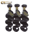 QTHAIR 12A Brazilian Virgin Body Wave Hair 3 Bundles (14 14 14,300g/10.5OZ,Natural Black)100% Unprocessed Brazilian Body Wave Virgin Human Hair Extensions Body Wave Brazilian Human Hair QTHAIR Store
