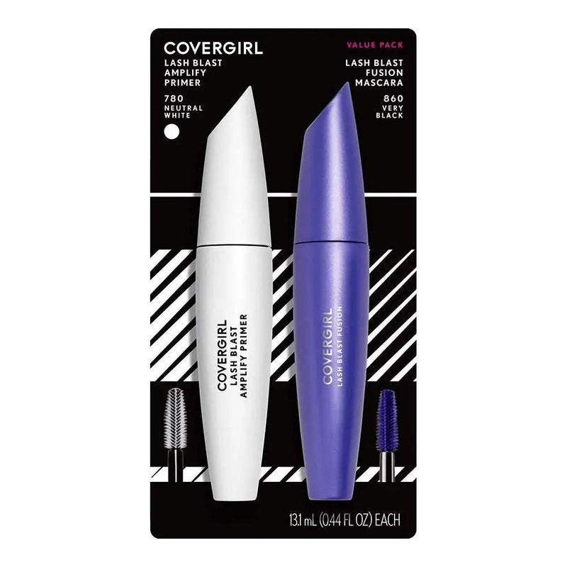 COVERGIRL Lash Blast Fusion Mascara & COVERGIRL Lash Blast Amplify Eyelash Primer Pack , VERY BLACK, 0.44 Fl Oz (Pack of 2) COVERGIRL
