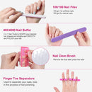 Coffin Nail Tips, IKOCO 500Pcs Clear Nail Tips Ballerina False Nails Half Cover Coffin Fake Nail Tips for Acrylic Nails with Glue Files and Buffers Clipper Brush for Beginners IKOCO