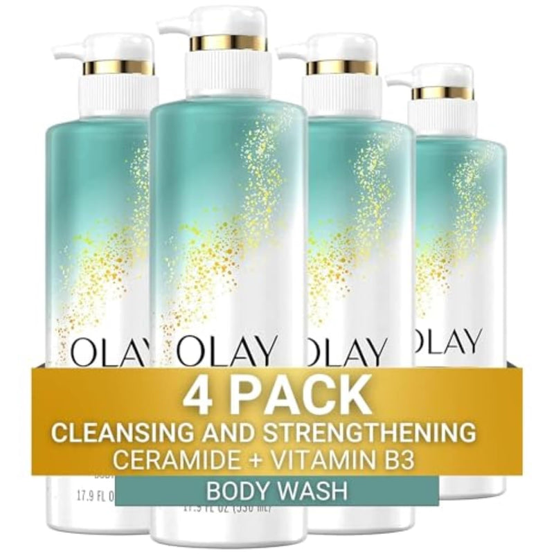 Olay Cleansing & Strengthening Women's Body Wash with Ceramide and Vitamin B3 Complex 20 fl oz (Pack of 4) Infinity Warehouse