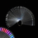 JASSINS 150 Pcs Nail Swatch Sticks with Ring and Number posted, Clear Fan-shaped Nail Art Polish Practice Display Tips Nail Sample Sticks, Nail Practice Color Display Polish Board JASSINS
