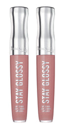 Rimmel Stay Glossy 6HR Lip Gloss, Blushing Belgraves, 0.18 Fl Oz (Pack of 2) Rimmel Store