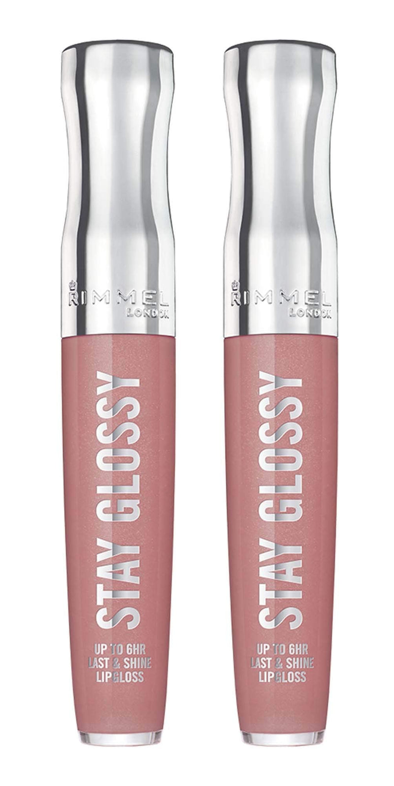 Rimmel Stay Glossy 6HR Lip Gloss, Blushing Belgraves, 0.18 Fl Oz (Pack of 2) Rimmel Store