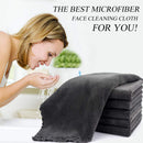 SUNLAND Microfiber Face Makeup Remover Cloth Reusable Facial Cleansing Towel Ultra Soft Face Washcloth 11inchx 11inch (6pack, dark grey) SUNLAND