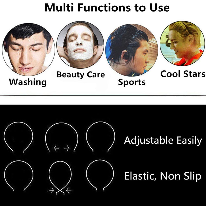 XINGZHE Fashion Hair Bands Men Women, Metal Headband for Mens Hair Band Outdoors Sports Headbands Womens Clip Ties Non Slip Smooth Elastic With Teeth Comb Unisex Hairband Accessories Beauty Care 2 PCS XINGZHE