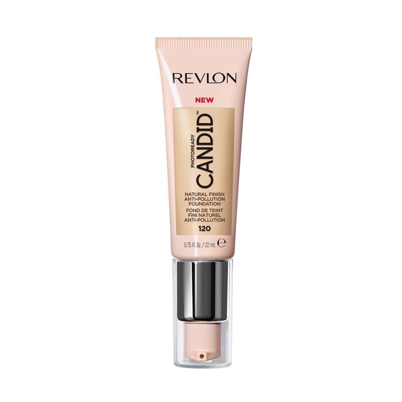 Revlon PhotoReady Candid Natural Finish Foundation, with Anti-Pollution, Antioxidant, Anti-Blue Light Ingredients, 120 Buff, 0.75 fl. oz. REVLON
