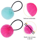 Pom Pom Hair Ties,MORGLES 16pcs Pom Pom Elastic Hair Ties Hair Pom Poms Fluffy Ponytail Holders PomPom Hair Band for Girls Toddlers Pigtail,8 Colors/2 inches MORGLES