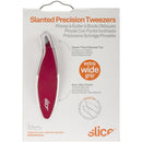 Slice 10450 Slanted Tweezer, Extra Wide Grip, Easy to Use for Normal & Course Hair or Splinter, Red Slice