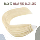 Ugeat Micro Beads Hair Extensions Human Hair 24 Inch Micro Loop Human Hair Extensions Natural Straight Remy Brazilian Hair Color
