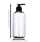 8oz Plastic Clear Bottles (6 Pack) BPA-Free Squeeze Containers with Pump Cap, Labels Included Aromine