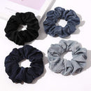Silk Satin Scrunchies Women Hair Ties - Ivyu Big Scrunchy Ponytail Holder No Crease Hair Bands Soft Elastic No Hurt Your Hair for Vsco Girl Women Black Gray Dark Blue Light Blue Ivyu Store