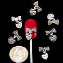 PUEEN 3D Nail Charms Wheel of 24pcs Resin & Alloy Rhinestones Nail Art Decoration Bow Flower DIY for Nails & Cell Phones-BH000348 PUEEN