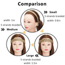 Braided Hair band Plaited Headband Elastic Stretch Wide Plaited Braids Braided Headband Synthetic Hairpiece Chunky Braided Headband Trendy Girls Women (Medium-five strands braided, dark brown) S-noilite Store