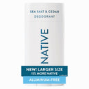 Native Aluminum Free Deodorant, Sea Salt & Cedar, Large Size Stick, 72 Hour Odor Control, for Women & Men, Contains Naturally Derived Ingredients, 3.1 oz Infinity Warehouse
