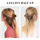 MagicSky 4PCS Hair Claw Clips, Acrylic Hair Banana Barrettes, Celluloid French Butterfly Jaw Clips,Tortoise Shell Grip Pin Teeth Clamp -Leopard print Stylish Hair Accessories for Women Girls,Long Size Magicsky