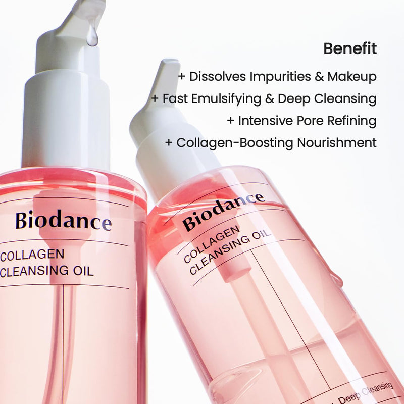 BIODANCE Collagen Cleansing Oil, Facial Oil Cleanser, Gentle Makeup Remover without Clogging Pores, Removes Bleackhed and Whitehead for Sensitive Skin, Oily Skin, Korean Skincareㅣ6.76 fl. oz. (200 ml) Infinity Warehouse