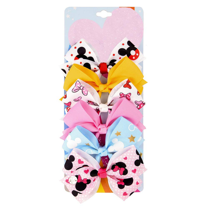 6 Pieces/Set 5 Inches Baby Girl Hair Clips Hair Bows Barrettes Linen Bows Alligator Clip Hair Accessories for Little Girls Toddler Gifts (STYLE-8) TAYESHA