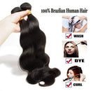 Human Hair Weft Sew In Natural Black Brazilian Hair 3 Bundles Mixed Length Short Long Body Wave Unprocessed Hair Weave Extensions for Women 10 12 14 Inch