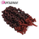 8 Inch 3 Packs Pre-twisted Spring Twist Braids Crochet Hair Short Curly Braids Pretwisted Passion Twists Bomb Twist Bob Pre-looped Synthetic Hair Extensions (T350