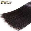 QTHAIR 12A Grade Brazilian Straight Human Hair(22" 24" 26" 28",400g,Natural Black) 100% Unprocessed Brazilian Virgin Hair for Black Women QTHAIR Store