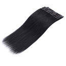 S-noilite Clip in Human Hair Extensions 100% Real Remy Thick True Double Weft Full Head 8 Pieces 18 Clips Straight Silky (10 Inch - 110g,Natural Black (