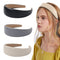 Headbands Women Hair Head Bands - 3 Wide Leather Headband Fashion Cute Hairbands Hair Accessories for Girls and Women Headbands Made of Soft PU (Classics Black Rich Soft Grey) Ivyu Store