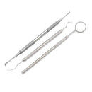 3 PCS TARTAR CALCULUS PLAQUE REMOVER TOOTH SCRAPER DENTAL MIRROR & PROBE