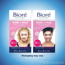 Bioré Nose+Face, Deep Cleansing Pore Strips, 7 Nose + 7 Chin or Forehead, with Instant Blackhead Removal and Pore Unclogging, 14 Count, Oil-free, Non-Comedogenic Use Bioré