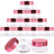 Beauticom 20g/20ml USA Acrylic Round Clear Jars with Lids for Lip Balms, Creams, Make Up, Cosmetics, Samples, Ointments and other Beauty Products (12 Pieces, Rose Gold Lid (Flat Top)) Beauticom