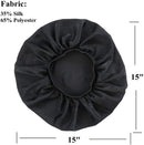 Satin Silk Bonnet Sleep Cap - Black Soft Extra Large Wide Band S Women Night Hat For Long Curly Natural Hair Cap Salon Silk Scarf Chemo Patient Slouch Slouchy, Christmas Santa Day Gifts For Women Enjoy Holiday 1981
