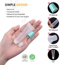 50PCS 10ml Lip Gloss Tubes Clear Empty Lip Balm Containers with Blue Cap Refillable Soft Cosmetic Squeeze Tubes for Lip Gloss Base Glitter Pigment Powder 2 Syringes + Tag Labels Stickers by AMORIX AMORIX
