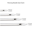 Piercing Needles Sterilized 16 Gauge 1.2mm (Nostrils, Ears, Eyebrow) - 10 Pieces BodyJ4You