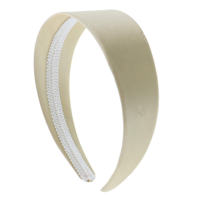 Champagne 2 Inch Wide Satin Hard Headband with No Teeth Head band for Women and Girls (Motique Accessories) Motique Accessories
