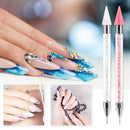 2 Pack Rhinestone Picker Dotting Pen, Dual-Ended Diamond Painting Wax Pencil Gems Crystals Picker Pen Nail Art DIY Decoration Tool with 1PCS Tweezer Yokilly