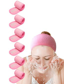Spa Headband Hair Wrap Pack of 6 All Pink EUICAE Sweat Headband Head Wrap Hair Towel Wrap Non-slip Stretchable Washable Makeup Headband for Face Wash Facial Treatment Sport Fits EUICAE