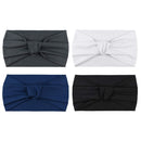 DRESHOW Cross Headbands Vintage Chiffon Head Wrap Stretchy Moisture Hairband Twisted Cute Hair Accessories (4 Pack Knotted Cloth B) DRESHOW