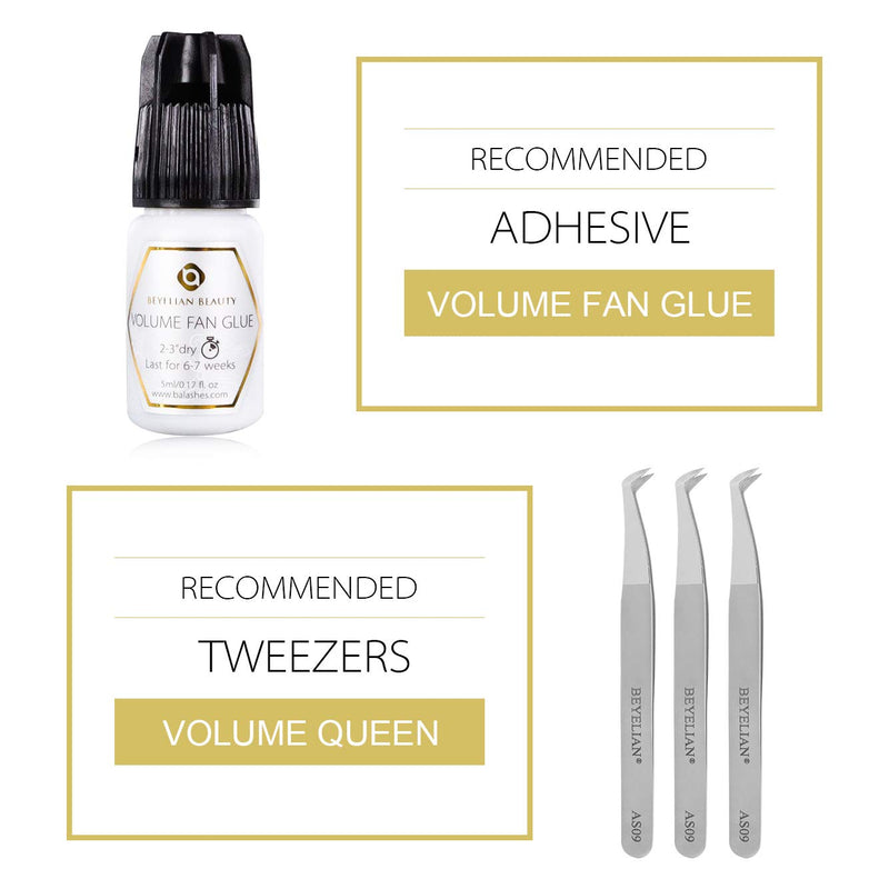 Beyelian Beauty Individual Volume Lashes Extensions Mink XD Eyelash Extension Semi Permanent Lash Building Natural Eyelashes Supply 0.05 C Curl 14mm BEYELIAN