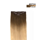 12" Clip in Hair Extensions Remy Human Hair for Women - Silky Straight Balayage Hair Extensions Human Hair 50grams 4pieces Light Brown to Natural Blonde