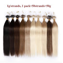 Loop Remy Hair Extensions Human Hair Silicone Micro Ring Beads Stick Tipped Hair Fish Line Link Hairpieces Hand Tied 1g/Strand 50 Individual Strands 50g Highlight 22 Inch