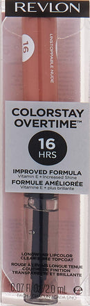 Revlon ColorStay Overtime Lipcolor, Dual Ended Longwearing Liquid Lipstick with Clear Lip Gloss, with Vitamin E in Nude, Unstobbale Nude (540), 0.07 oz REVLON