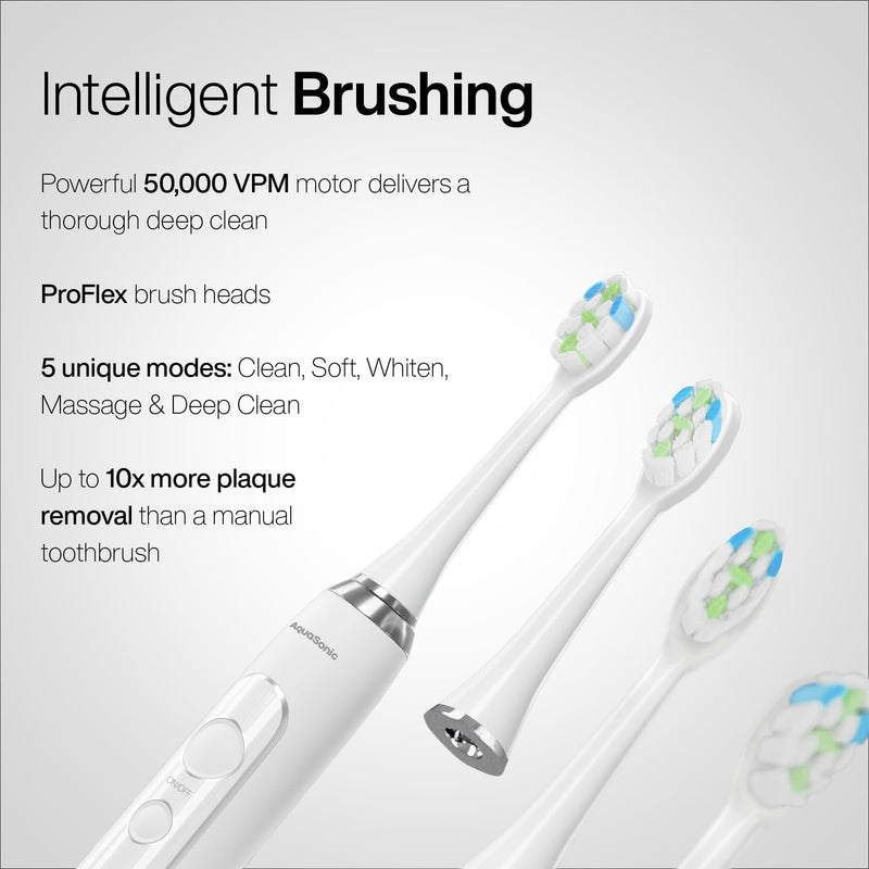 AquaSonic Home Dental Center PRO – Brushing & Flossing Made Easy – Brush & Floss – Power Toothbrush & Water Flosser – Whiter Teeth & Healthier Gums - Infinity Warehouse