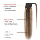 22 Inches 100% Human Hair Ponytail Extensions Wrap Around Human Hair Ponytail With Comb Clip in One Piece Pony Tail Hairpiece Long Straight Silky For Women
