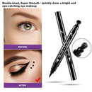 4 Styles/Set Pen Eyeliner Stamp Wing Liner, Waterproof, Double Sided & Long Lasting Eye Pencil , (Heart/Moon/Star /Flowers )Shape Stamp Pen, Super Slim Gel Felt Tip High Black Pigment (4PCS) Topcent