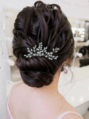 Yean Flower Bride Wedding Hair Comb Silver Crystal Bridal Hair Piece Pearl Hair Clips Hair Accessories for Women and Girls Yean