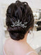 Yean Flower Bride Wedding Hair Comb Silver Crystal Bridal Hair Piece Pearl Hair Clips Hair Accessories for Women and Girls Yean