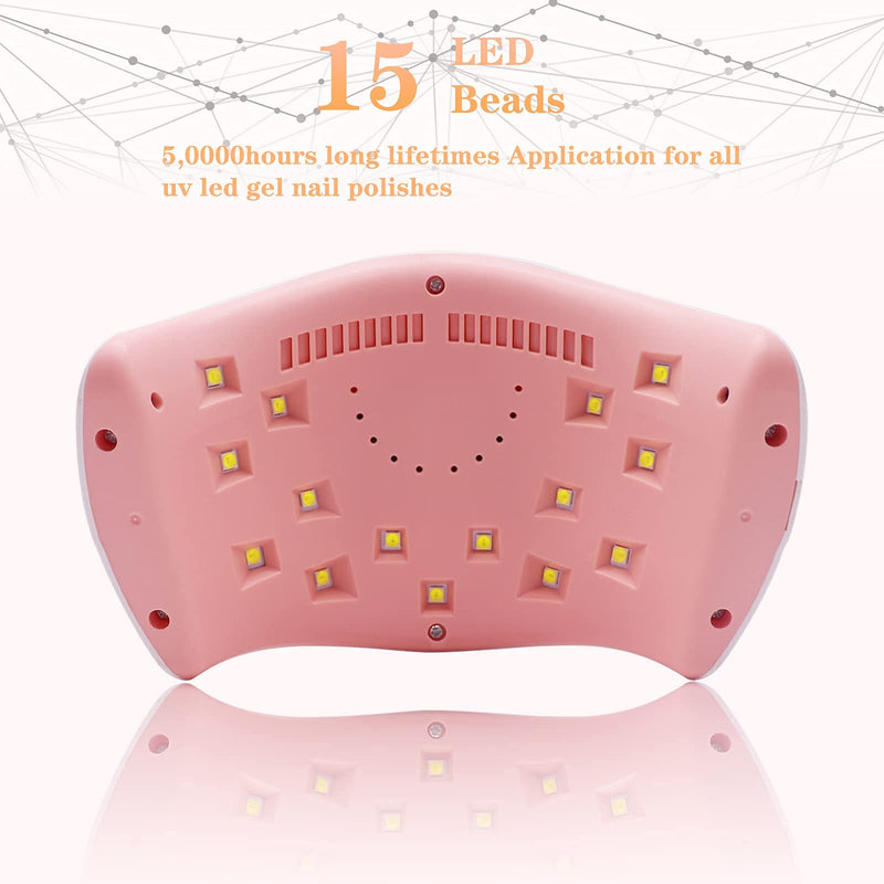 UV LED Nail Lamp, LKE Nail Dryer 72W Gel Nail Polish Curing Lamp UV Nail Lamp LED Nail Lamp for Gel Nail Polish Kit Nail Light Nail Art Accessories White LKE