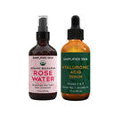 Rose Water for Face & Hair (4 oz) and Hyaluronic Acid Serum for Face & Eyes (2 oz) Simplified Skin