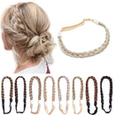 [2 PIECES] Twist Braided Hair Headbands 3 Strands Synthetic Hair Classic Chunky Wide Braids Elastic Stretch Plaited Braid Hairpiece Women Beauty Accessory 30g / Silver Grey S-noilite
